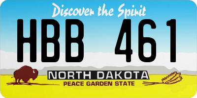 ND license plate HBB461