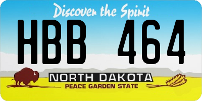 ND license plate HBB464