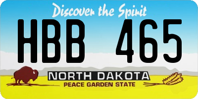 ND license plate HBB465