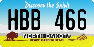 ND license plate HBB466