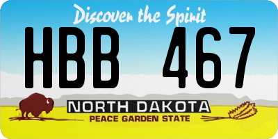 ND license plate HBB467