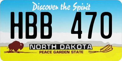 ND license plate HBB470