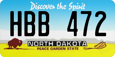 ND license plate HBB472