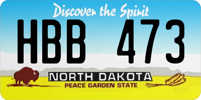 ND license plate HBB473