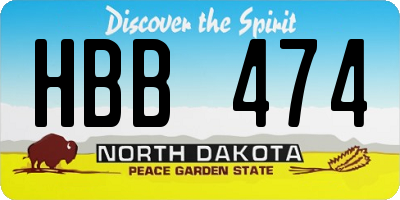 ND license plate HBB474