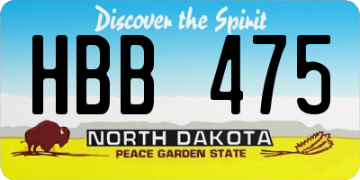 ND license plate HBB475