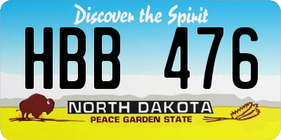 ND license plate HBB476