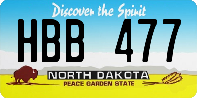 ND license plate HBB477