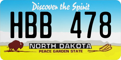 ND license plate HBB478