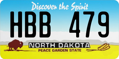 ND license plate HBB479