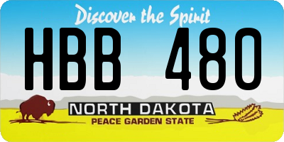 ND license plate HBB480