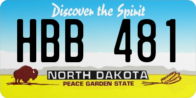 ND license plate HBB481