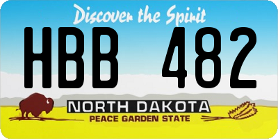 ND license plate HBB482