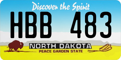 ND license plate HBB483