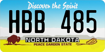 ND license plate HBB485