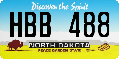 ND license plate HBB488