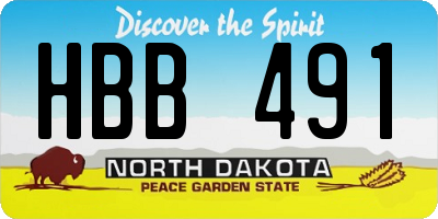 ND license plate HBB491