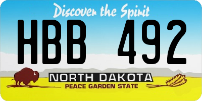 ND license plate HBB492