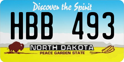 ND license plate HBB493