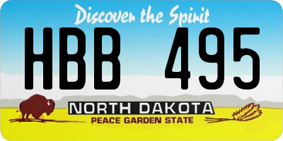 ND license plate HBB495