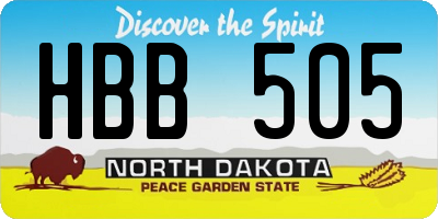 ND license plate HBB505