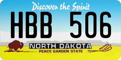 ND license plate HBB506