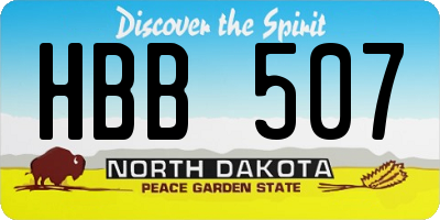 ND license plate HBB507