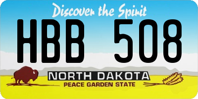 ND license plate HBB508