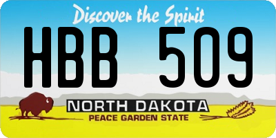 ND license plate HBB509