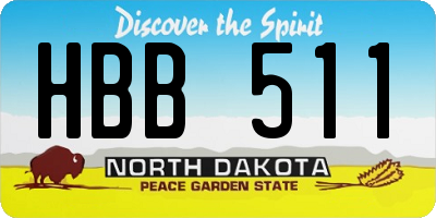 ND license plate HBB511