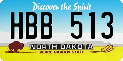 ND license plate HBB513