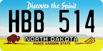 ND license plate HBB514