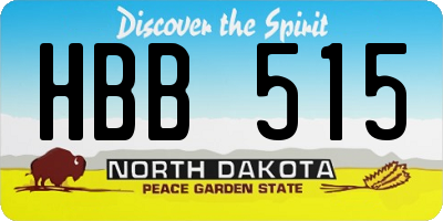 ND license plate HBB515