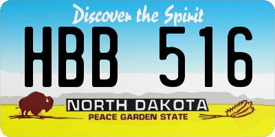 ND license plate HBB516