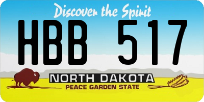 ND license plate HBB517