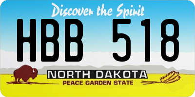 ND license plate HBB518