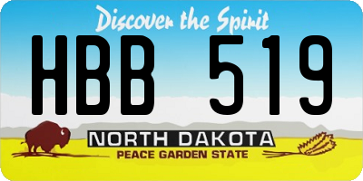 ND license plate HBB519