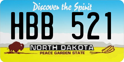 ND license plate HBB521