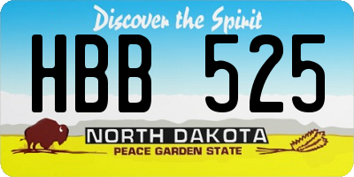 ND license plate HBB525