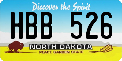 ND license plate HBB526