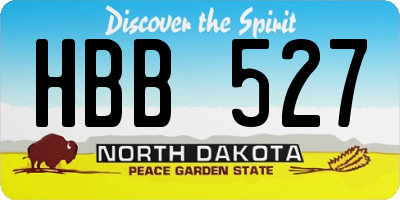 ND license plate HBB527