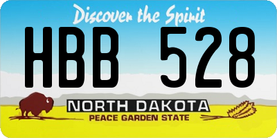 ND license plate HBB528