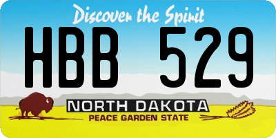 ND license plate HBB529