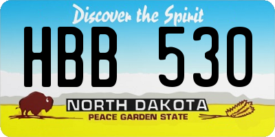 ND license plate HBB530