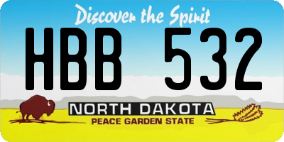 ND license plate HBB532