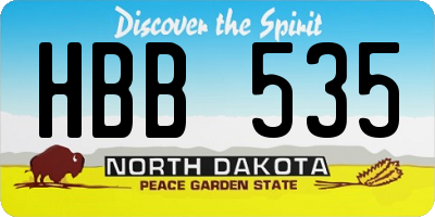 ND license plate HBB535