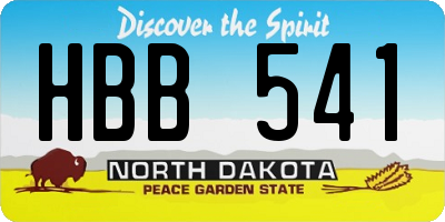 ND license plate HBB541