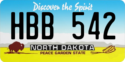 ND license plate HBB542