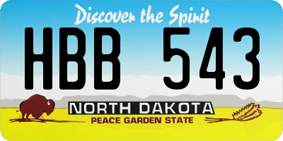 ND license plate HBB543