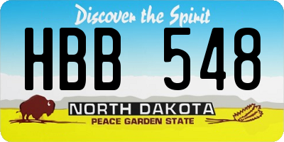 ND license plate HBB548